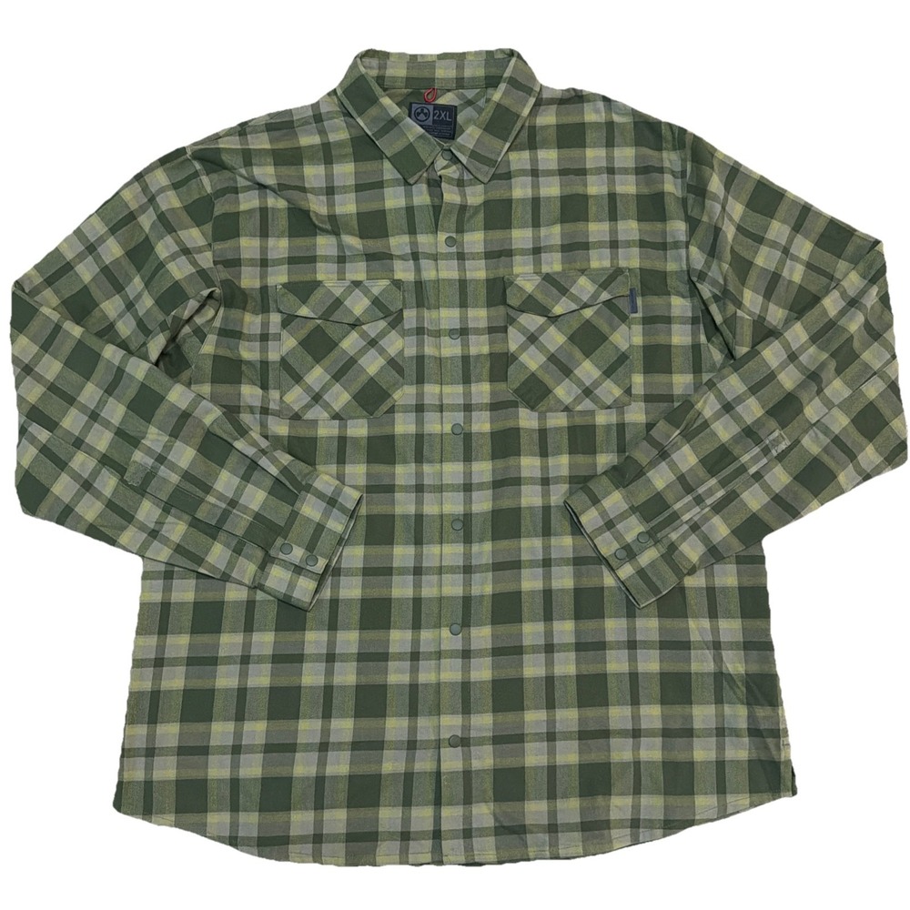 Magpul Flannel Shirt Mens 2XL Military Green Plaid Full Snap Tactical Outdoor